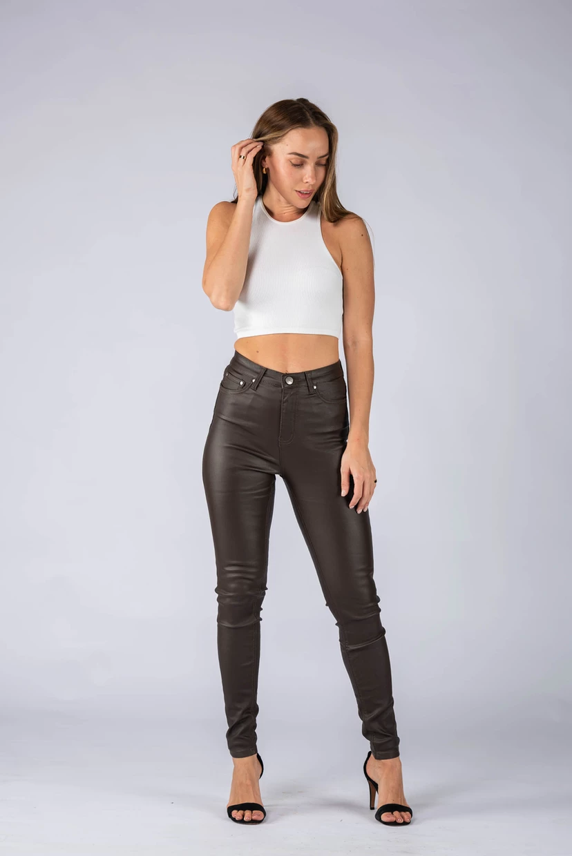 Womens Faux Leather Leggings High Waist Patent Leather Pants Fashion Wet  Look | eBay