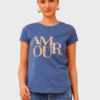 Amour Gold Tee - Indigo