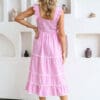 Jesy Gingham Maxi - Pink - Image 5