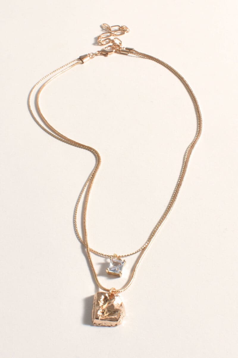 Jewel Charm Layer Necklace - Gold - Image 2