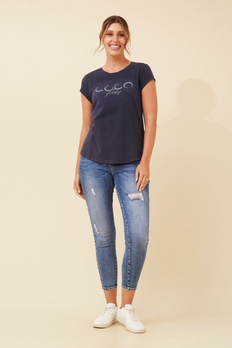 Coco Signature Paris Tee - Navy - Image 2