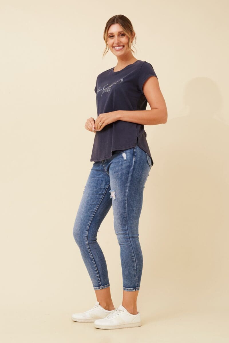 Coco Signature Paris Tee - Navy - Image 4
