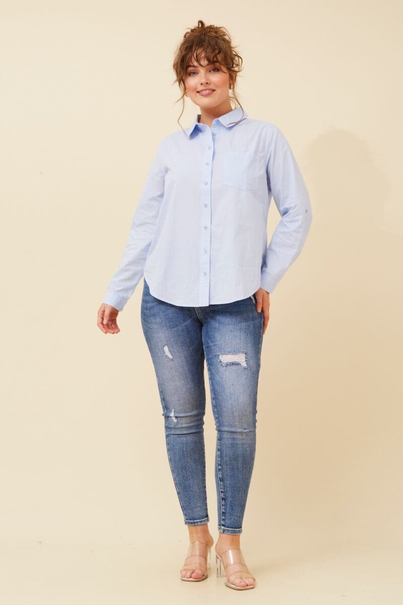 Bailey Solid Shirt - Skylight - Image 4