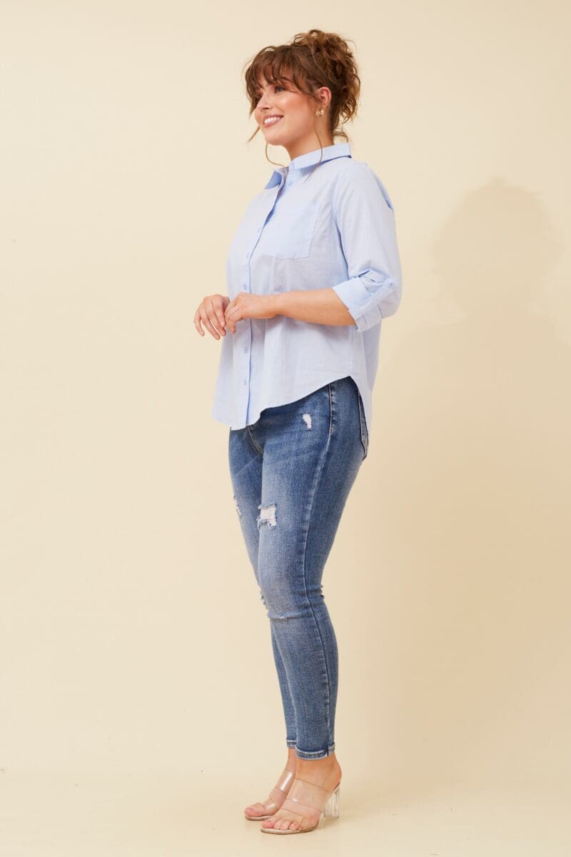 Bailey Solid Shirt - Skylight - Image 3