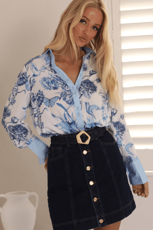China Doll Blouse - Ètre Là Azure