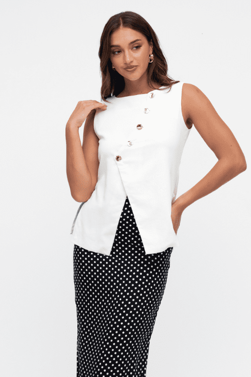 Montana Vest Blouse - White
