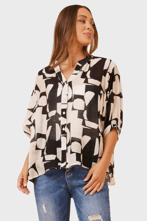 Aspen Top - Abstract Black